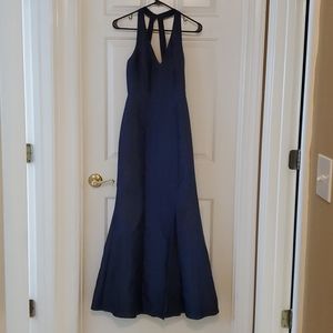 Alfred Sung dress. Full length, size 2. Navy.